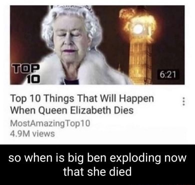 Top 10 Things That Will Happen When Queen Elizabeth Dies views so when ...