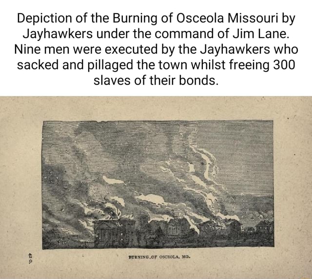 Depiction of the Burning of Osceola Missouri by Jayhawkers under the