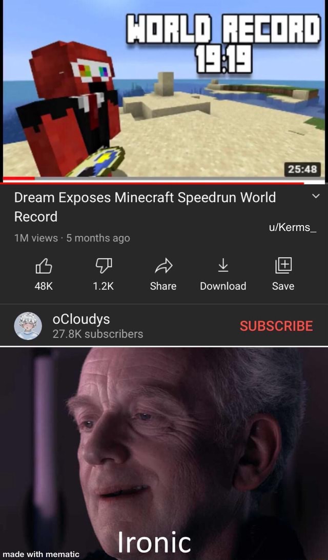 What Minecraft's Speedrun World Record Is (After Dream's Reported