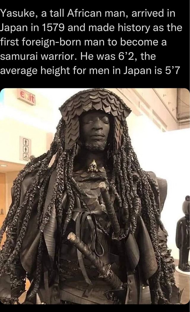 Yasuke, a tall African man, arrived in Japan in 1579 and made history