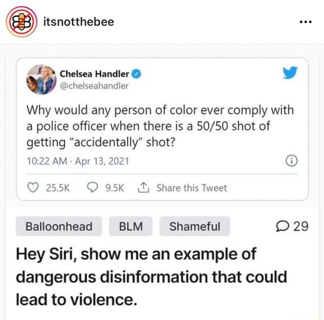 Itsnotthebee chelsea Handler @ wW @chelseahandler Why would any person ...