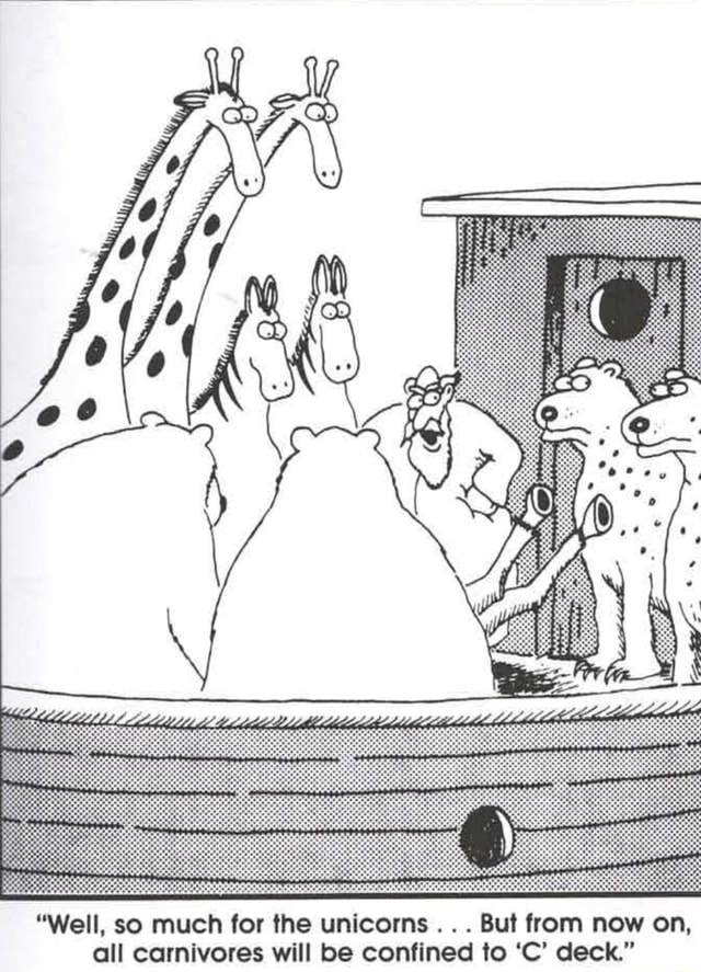 "Well, so much for the unicorns But from now on, all carnivores will be