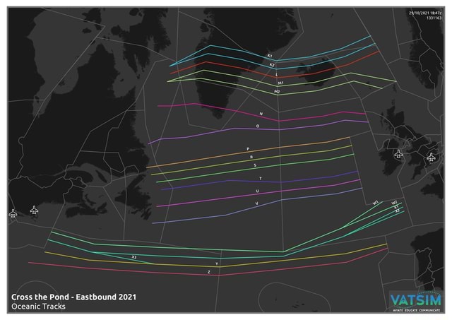 1331163 Cross the Pond - Eastbound 2021 Oceanic Tracks VATSIM AVIATE ...