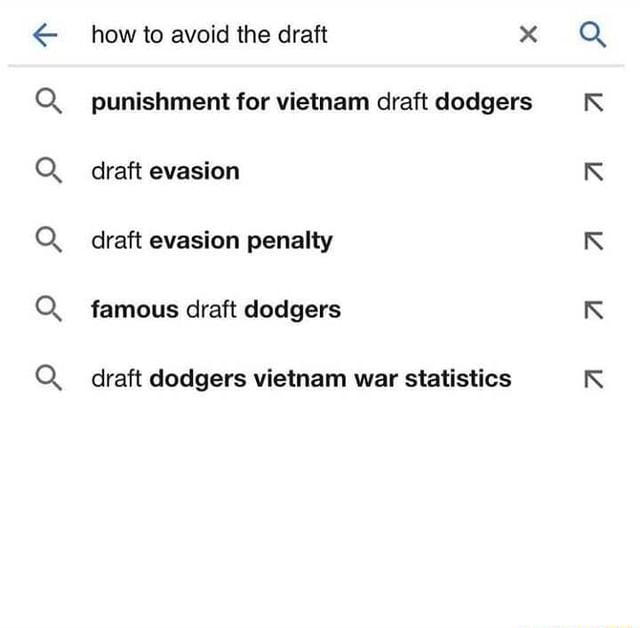 Opos" punishment for vietnam draft dodgers draft evasion draft evasion