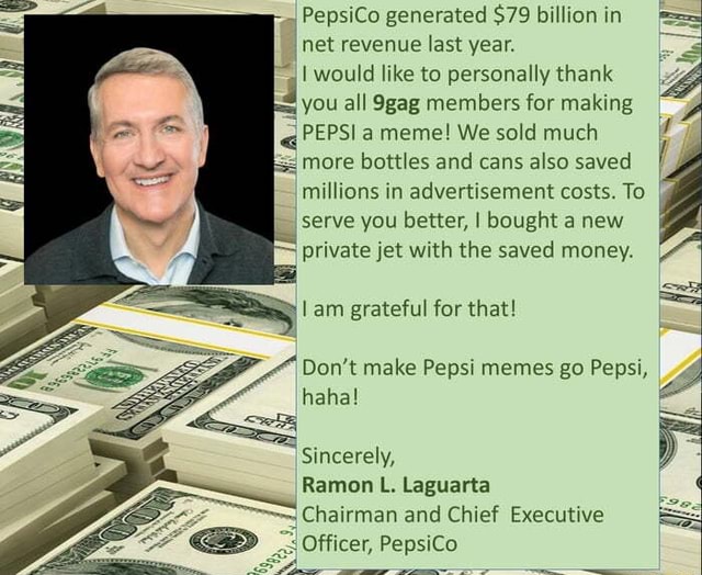 PepsiCo generated 79 billion in net revenue last year. I would like to