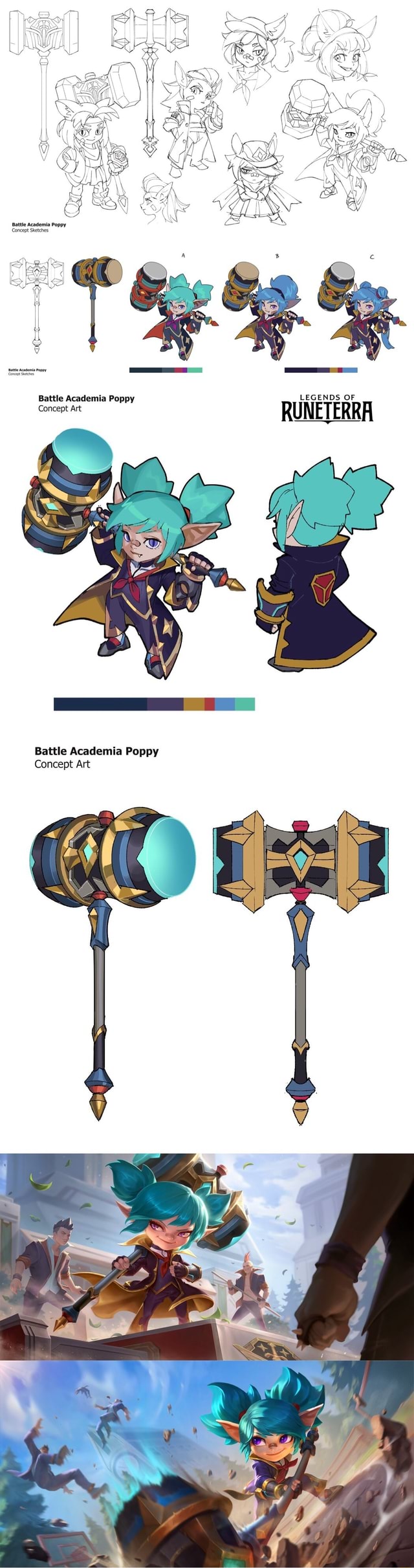 Battle Academia Poppy Concept Sketches Battle Academia Poppy LEGENDS OF