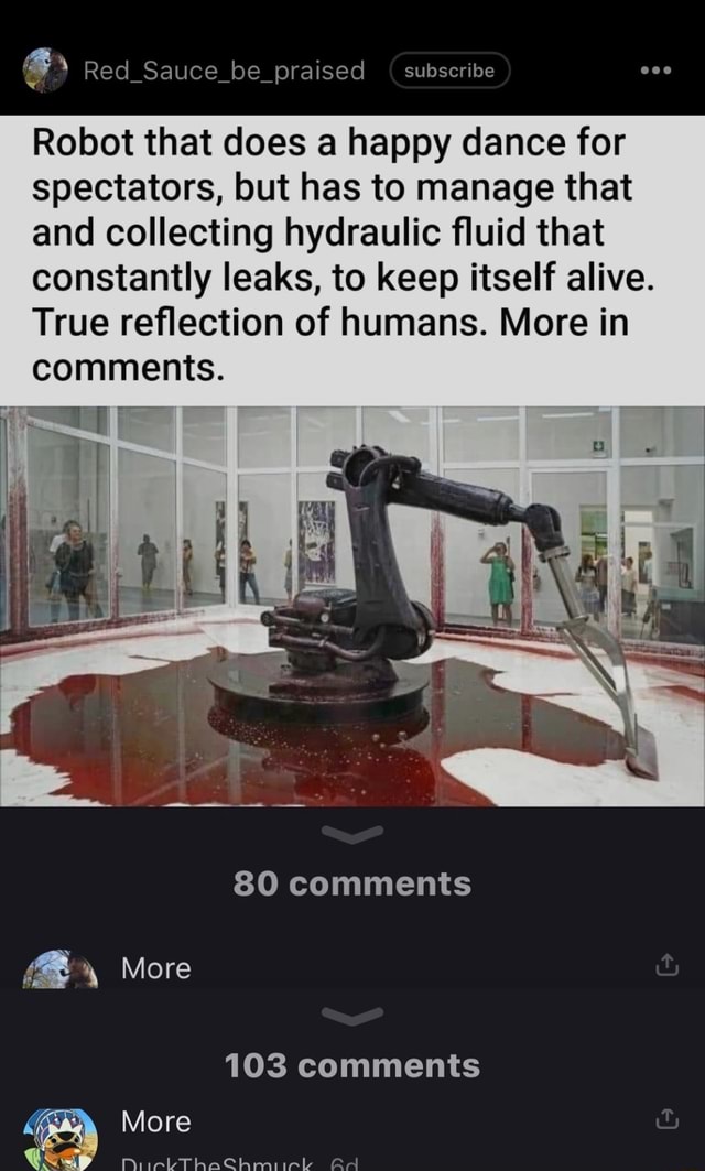 Robot that does a happy dance for spectators, but has to manage that