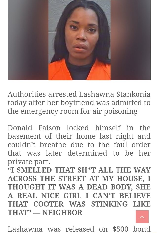 Authorities arrested Lashawna Stankonia today after her boyfriend was ...