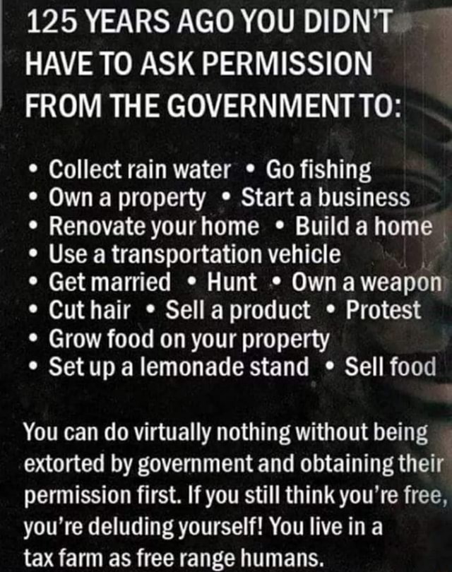 125 Years Ago You Didn T Have To Ask Permission From The Government To 125 Years Ago You Didn T Have To Ask Permission From The Government To