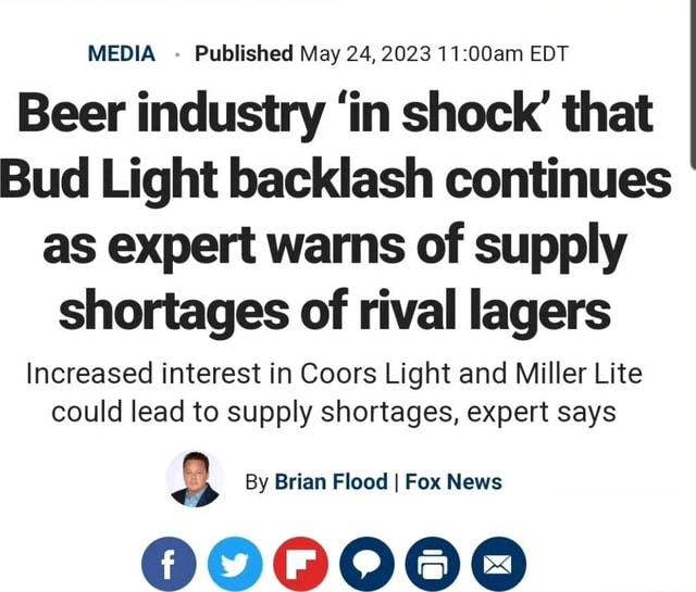 Beer industry 'in shock' that Bud Light backlash continues as expert