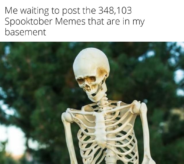 Me waiting to post the 348,103 Spooktober Memes that are in my basement ...