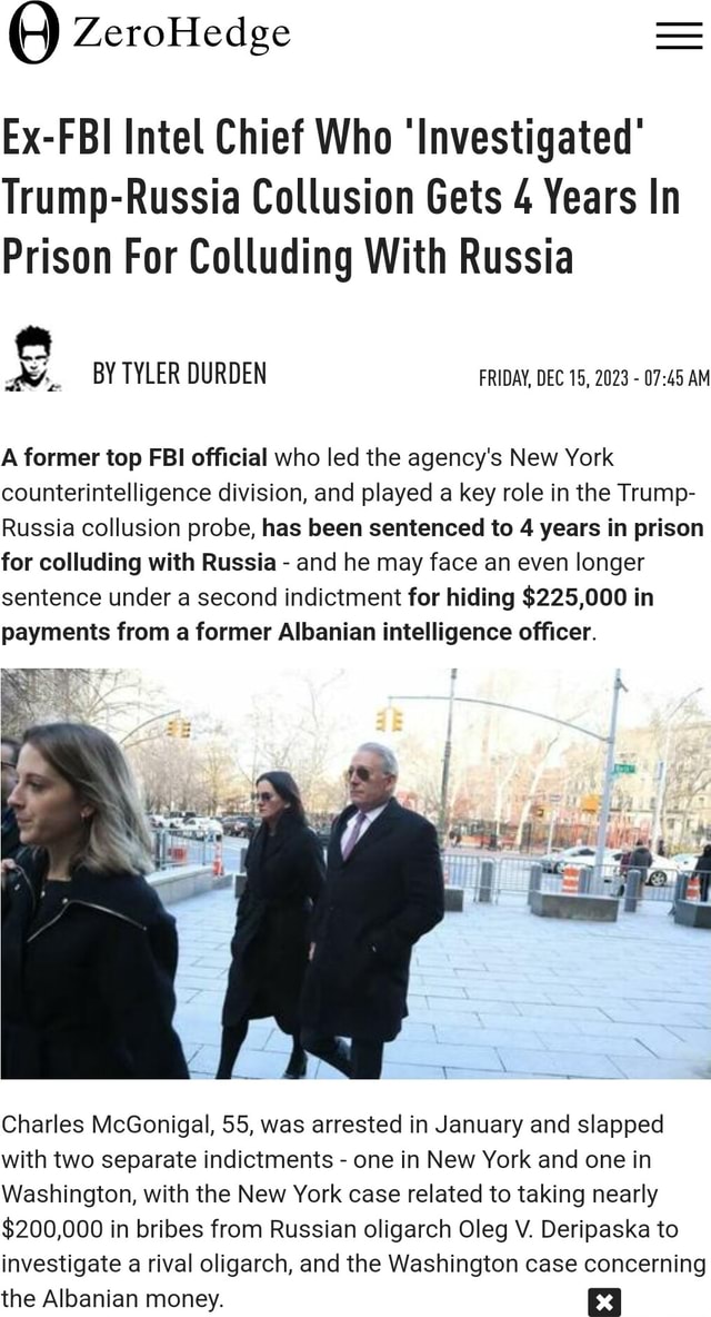 Ex-FBI Intel Chief Who 'Investigated' Trump-Russia Collusion Gets 4 ...