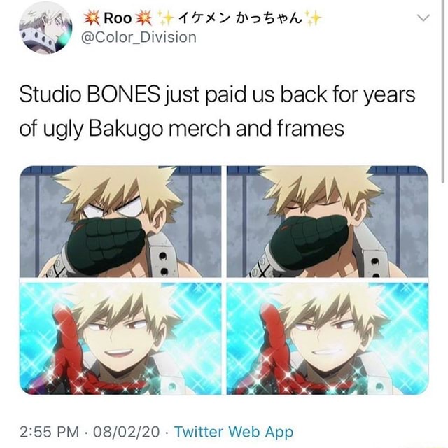 Studio BONES just paid us back for years of ugly Bakugo merch and ...