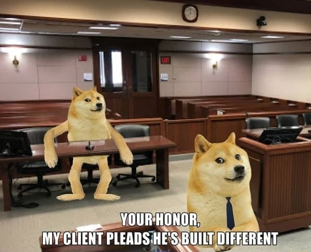 YOUR HONOR, MY CLIENT PLEADS HE'S, BUILT DIFFERENT - iFunny