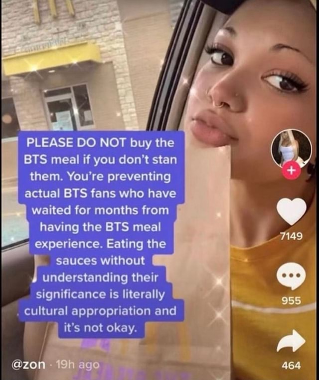 PLEASE DO NOT buy the BTS meal if you don't stan them. You're