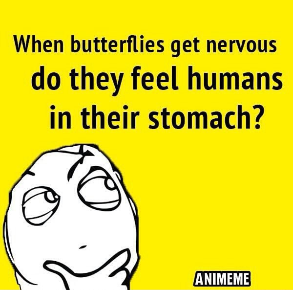 When butterflies get nervous do they feel humans in their stomach