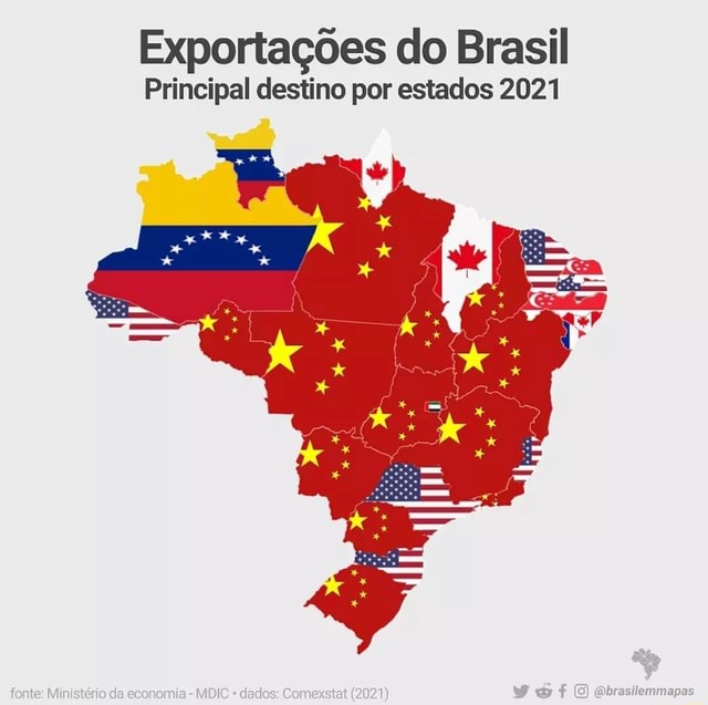 Exportações Do Brasil Principal Destino Por Estados 2021 Ministério Da ...