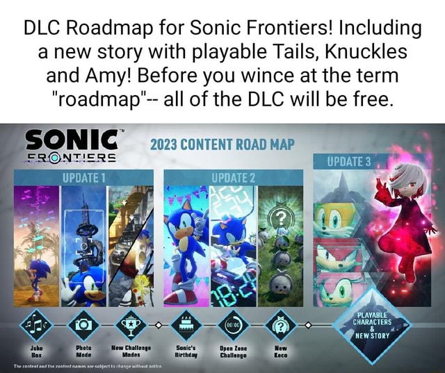 DLC Roadmap For Sonic Frontiers! Including A New Story With Playable ...