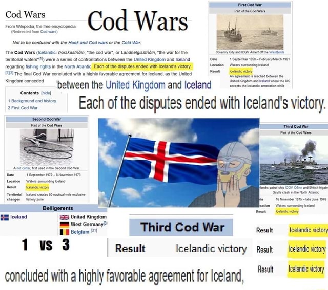 First Cod Wars First Cod War Part of the Cod Wars, Cod Wars From fee Cod Wars ...