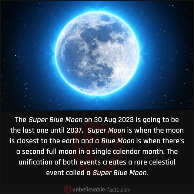 N/A The Super Blue Moon on 30 Aug 2023 is going to be the last one