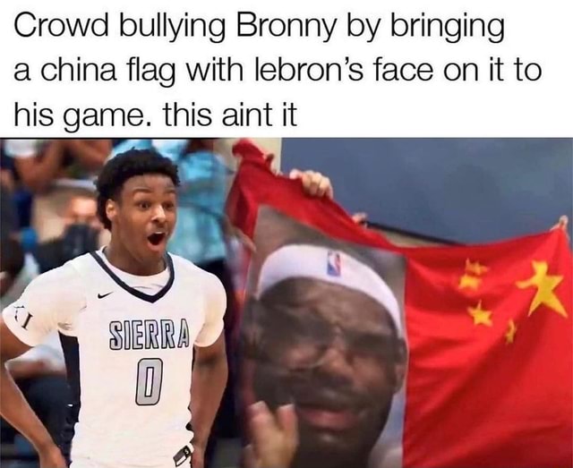 Crowd Bullying Bronny By Bringing A China Flag With Lebron's Face On It 