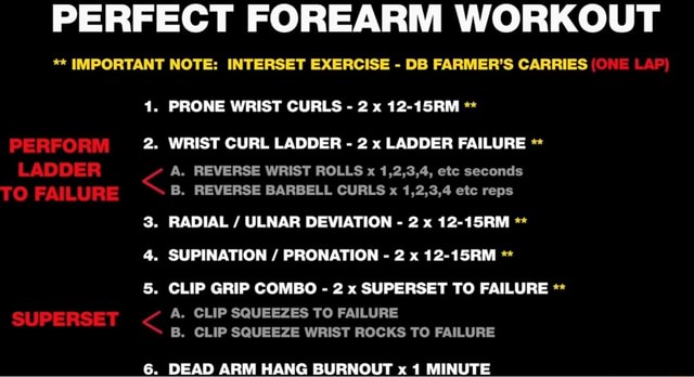 PERFECT FOREARM WORKOUT IMPORTANT NOTE: INTERSET EXERCISE - DB FARMER'S ...