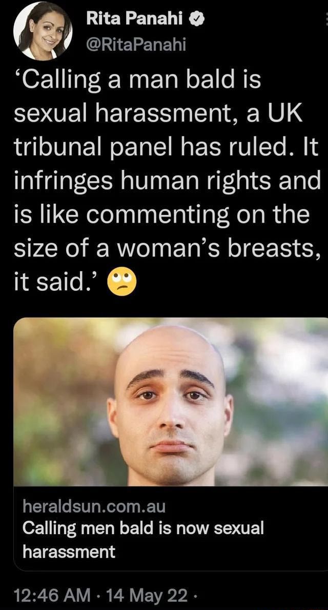 Rita Panahi Ritapanahi Calling A Man Bald Is Sexual Harassment A Uk Tribunal Panel Has 