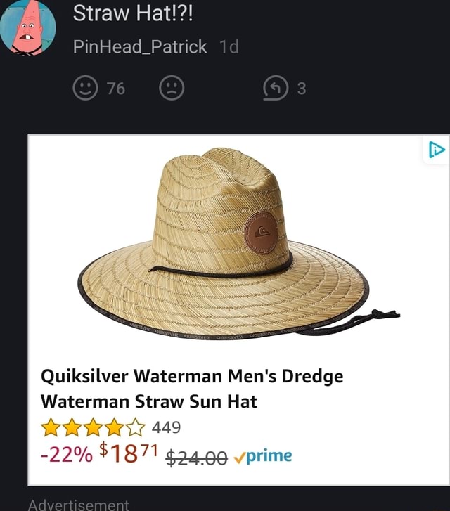 Straw Hat!?! PinHead_Patrick id 76 3 Quiksilver Waterman Men's