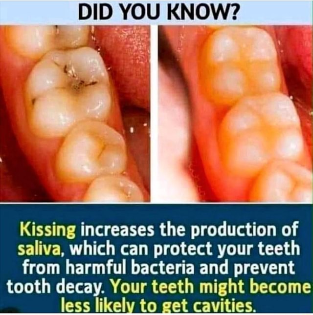 Kissing increases the Production of Saliva ,???? DID YOU KNOW