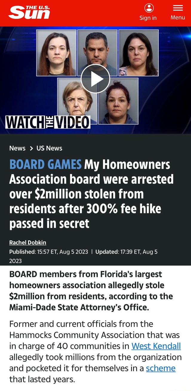 Ss THE ON un Sign in Menu WATCH News > US News BOARD GAMES My