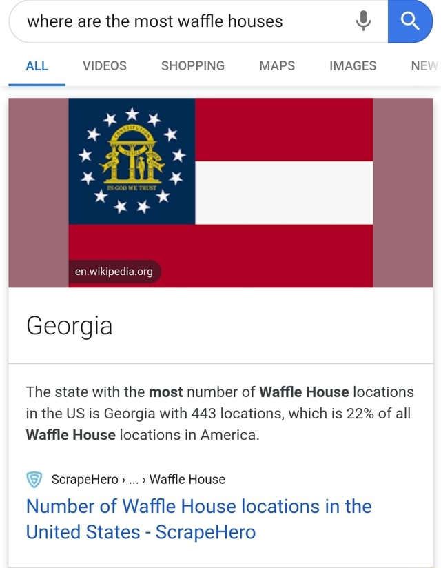 The State With The Most Number Of Waffle House Locations In The Us Is