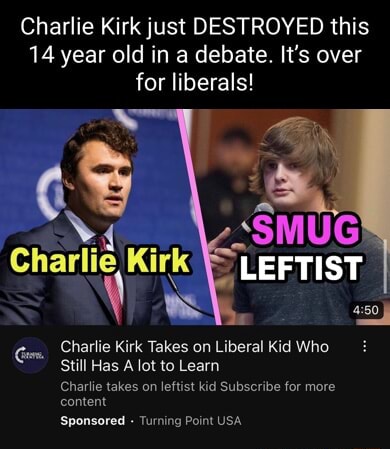 Charlie Kirk just DESTROYED this 14 year old in a debate. It's over for