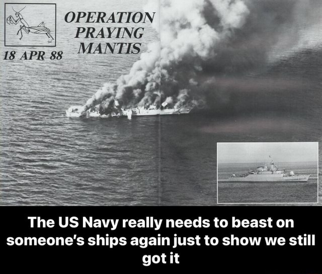 OPERATION PRAYING MANTIS 18 APR The US Navy really needs to beast on ...