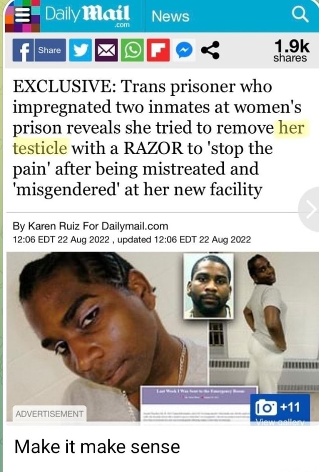 Daily Mail News Q Exclusive Trans Prisoner Who Impregnated Two Inmates At Womens Prison 