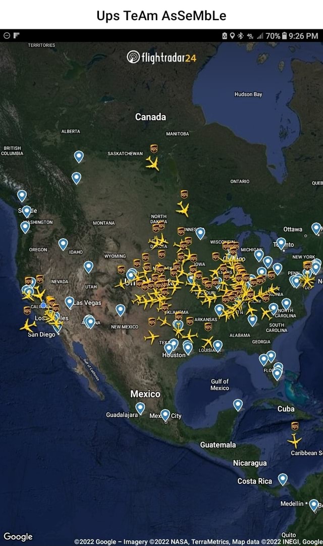 Ups TeAm AsSeMbLe PM @flightradar4 Hudson Bay, Canada ALBERTA) MANITOBA ...