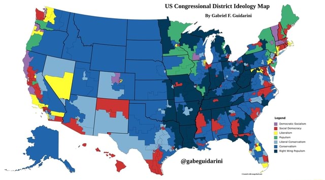 US Congressional District Ideology Map By Gabriel F. Guidarini ...