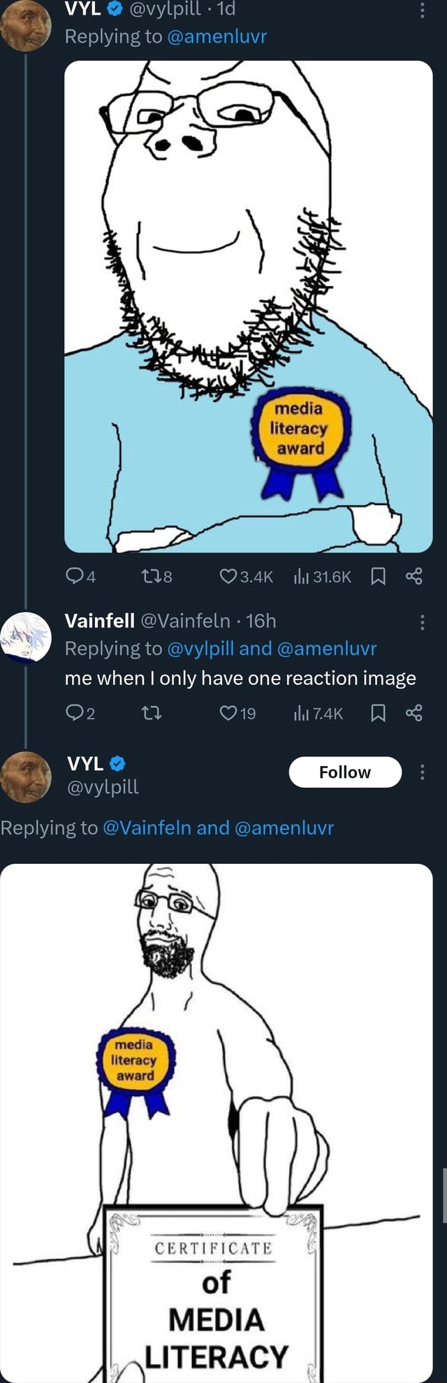 VYL @vylpill Replying to literacy award O3.4kK 3.6k YQ & Vainfell