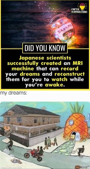 Japanese Mri Machine That Can Record Dreams DID YOU KNOW Japanese scientists successfully created an MRI machine