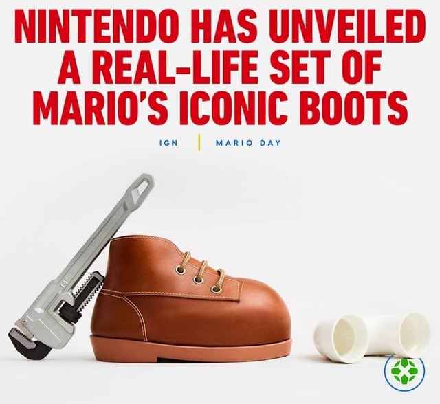 NINTENDO HAS UNVEILED A REAL-LIFE SET OF MARIO'S ICONIC BOOTS I MARIO ...