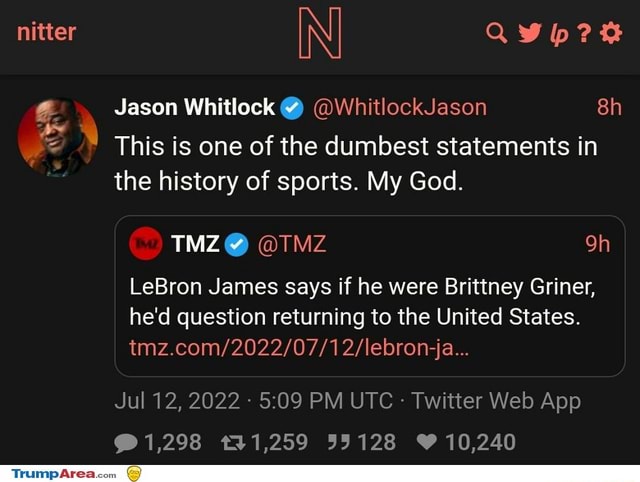 Jason Whitlock This Is One Of The Dumbest Statements In Nitter INI The ...