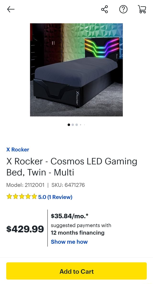 Rocker X Rocker Cosmos LED Gaming Bed, Twin Multi Model 2112001 I