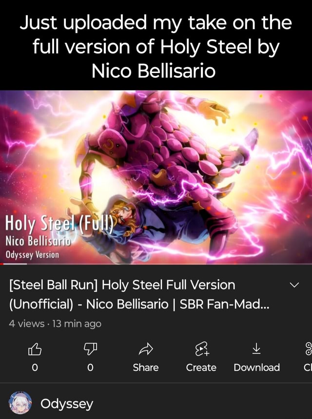 Just uploaded my take on the full version of Holy Steel by Nico