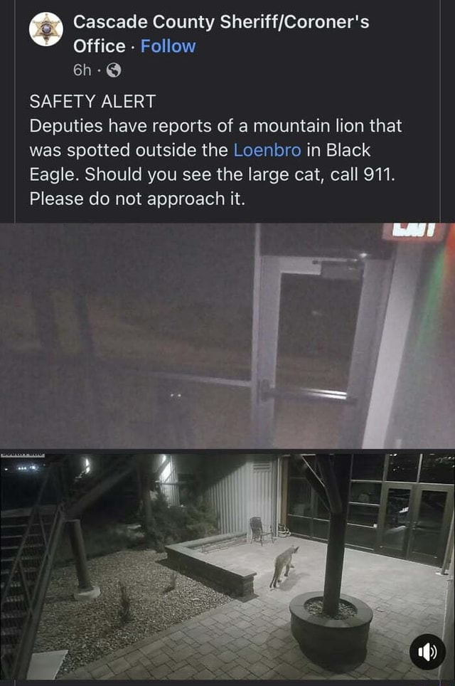 Cascade County Office Follow SAFETY ALERT Deputies have reports of a