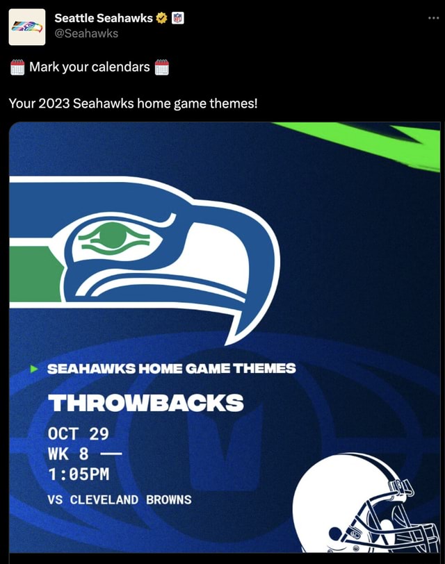 \ud83d\uddd3\ufe0f Mark your calendars \ud83d\uddd3\ufe0f Your 2023 Seahawks home game themes ...