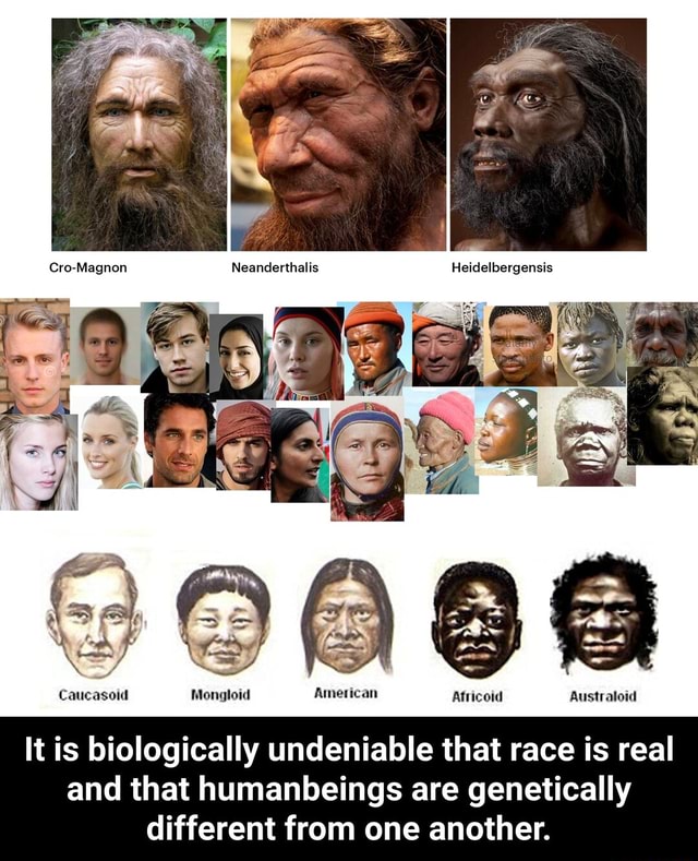 Cro-Magnon Neanderthals Heidelbergensis Caucasoid Mongloid American ...