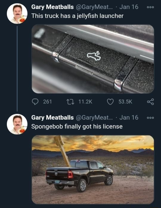 Gary Meatballs GaryMeat... Jan 16 This truck has a jellyfish