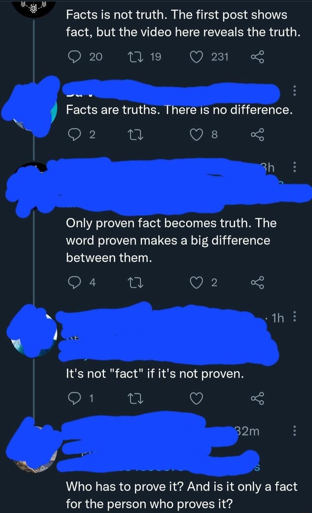 Facts is not truth. The first post shows fact, but the video here ...