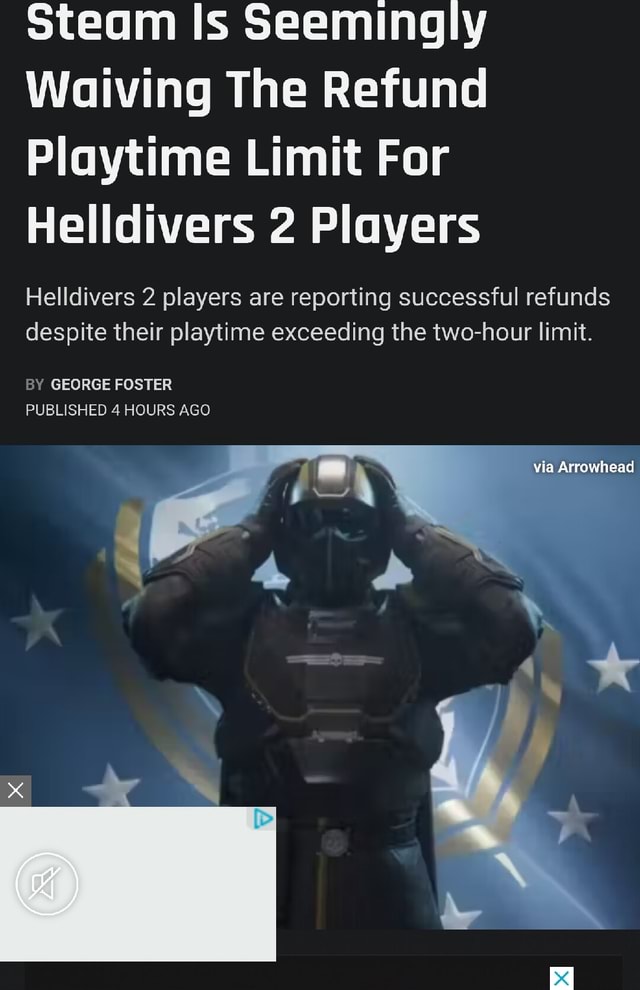 Steam Is Seemingly Waiving The Refund Playtime Limit For Helldivers 2 steam-is-seemingly-waiving-the-refund-playtime-limit-for-helldivers-2