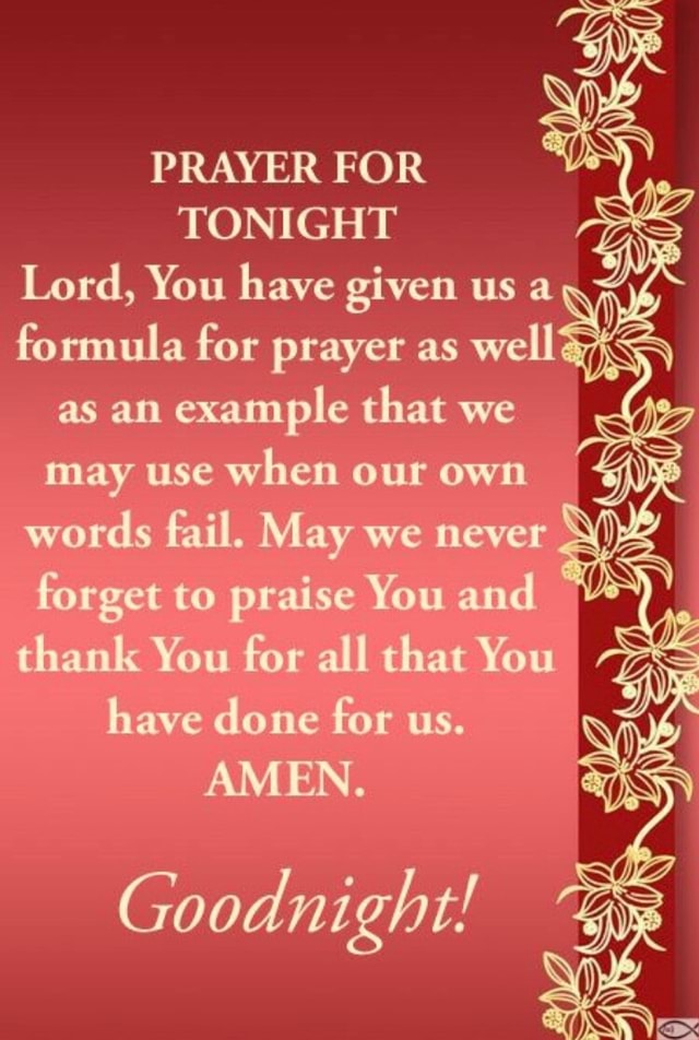 PRAYER FOR TONIGHT Lord, You have Lord, You have given us formula for ...