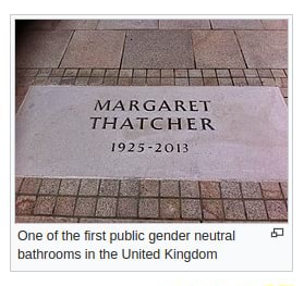 MARGARET THATCHER 'One of the first public gender neutral bathrooms in ...